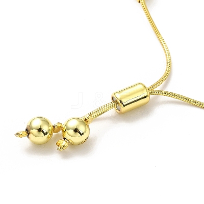 Rack Plating Brass Round Bead Slider Bracelets for Women BJEW-M232-01G-B-1