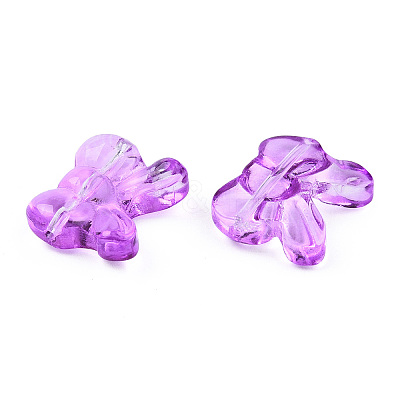 Transparent Spray Painted Glass Beads GLAA-N035-025-C01-1