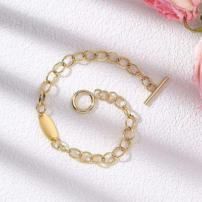 Brass Cable Chains Bracelets BJEW-JB12781-1