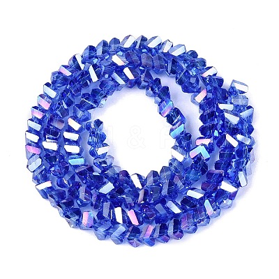 Electroplate Transparent Glass Beads Strands EGLA-Q139-01A-A24-1
