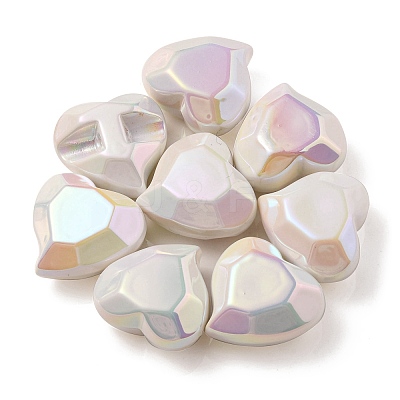 UV Plating Rainbow Iridescent Acrylic Beads OACR-P010-03I-1