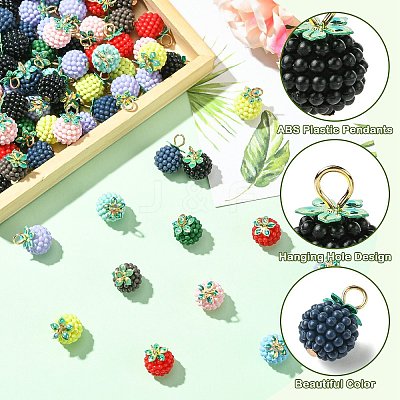 100Pcs Rubberized Style ABS Plastic Pendants KY-CJ0002-14-1
