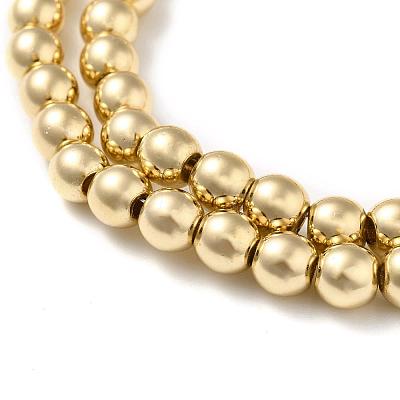 Electroplate Non-magnetic Synthetic Hematite Bead Strands G-Q466-6mm-04-1