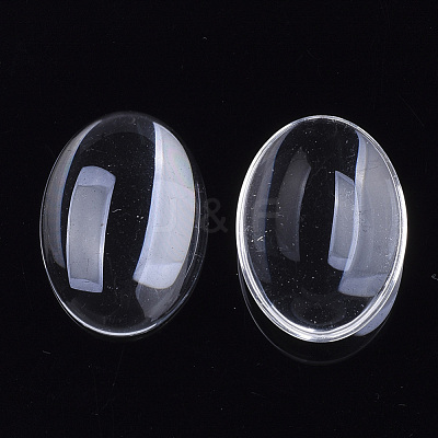 Transparent Glass Cabochons GGLA-R022-18x25-B-1