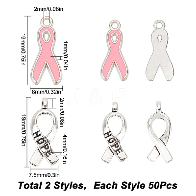 100Pcs 2 Style Alloy & Enamel Pendants DIY-SC0021-39-1