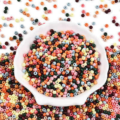 Baking Paint Glass Seed Beads SEED-N007-02E-1