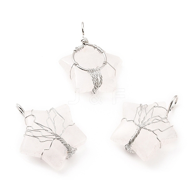 Natural Quartz Crystal Pendants G-D458-04P-02-RS-1