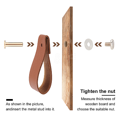 Imitation Leather Cabinet Handle Pull Knob DIY-WH0258-80A-1