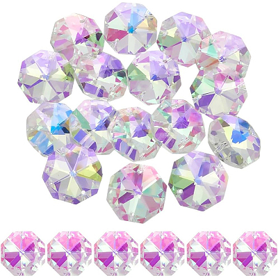 16Pcs Octagon Sew on Glass Rhinestone GLAA-SP0001-83B-01-1