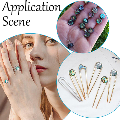 100Pcs 2 Styles Natural Abalone Shell/Paua Shell Cabochons SHEL-SC0001-42-1