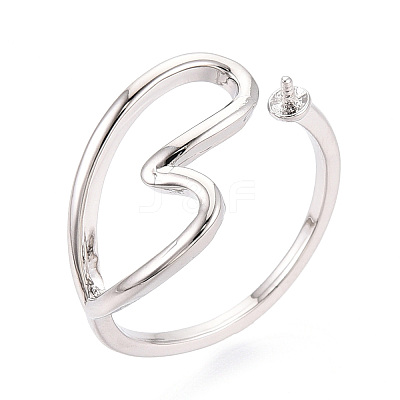 Heart Brass Cup Peg Ring Settings KK-N274-22P-1