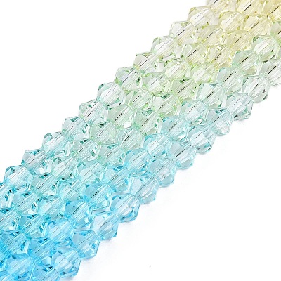 Gradient Color Baking Paint Glass Bead Strands DGLA-A039-T2mm-A012-1