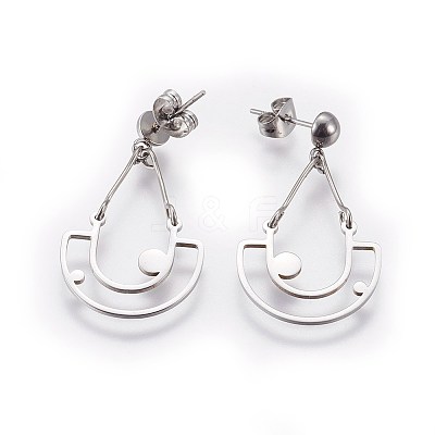 304 Stainless Steel Chandelier Earrings EJEW-I223-08-1