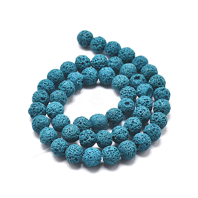 Natural Lava Rock Round Bead Strands G-I124-10mm-09-1