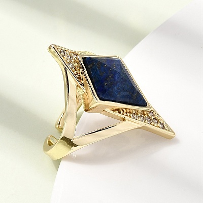 Brass Micro Pave Cubic Zirconia Cuff Rings for Women GG-CBA7610-11G-02-1