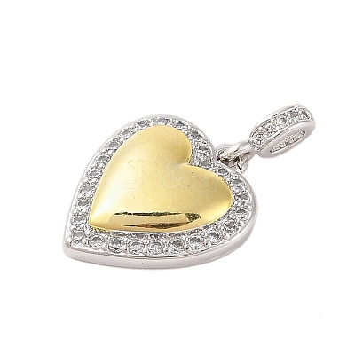 Rack Plating Brass Micro Pave Clear Cubic Zirconia Pendants X-KK-S380-37B-P-1