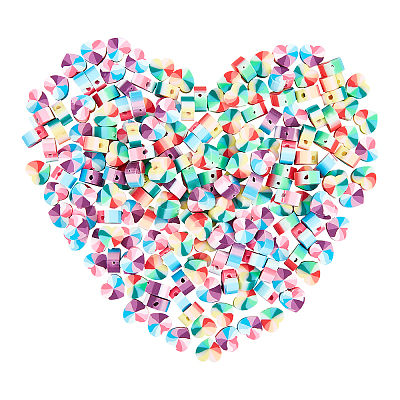 Handmade Polymer Clay Beads CLAY-FH0001-03-1