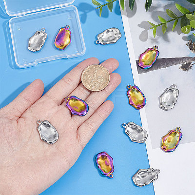 12Pcs 2 Colors 304 Stainless Steel Pendants STAS-UN0039-62-1
