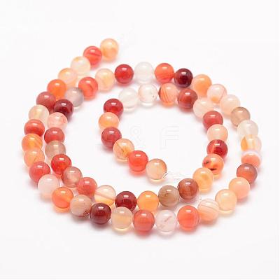 Natural Carnelian Bead Strands G-K153-B20-8mm-1