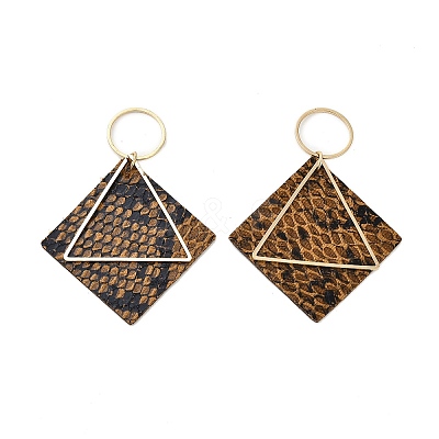 Brass with PU Leather Pendants FIND-Z048-08B-KCG-1