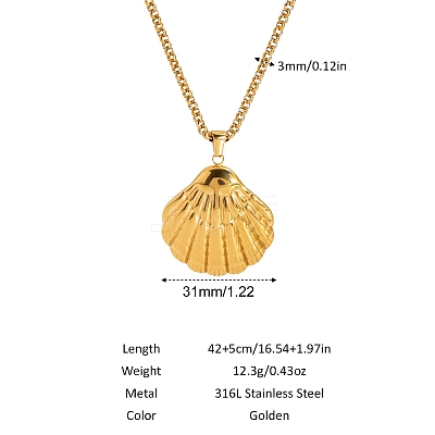 Minimalist Ocean 304 Stainless Steel Pendant Necklaces for Women LS-HW3248-4-1