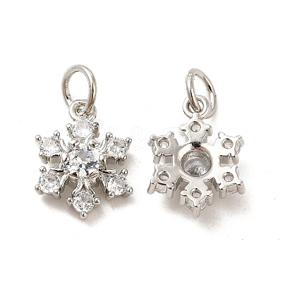 Rack Plating Brass Micro Pave Cubic Zirconia Pendants KK-E081-16P-1