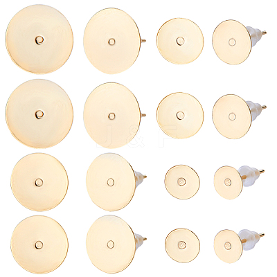 160Pcs 4 Size 304 Stainless Steel Stud Earring Findings STAS-BBC0003-42-1