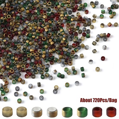 10G 4 Colors Baking Paint Glass Seed Beads SEED-YW0003-08A-1