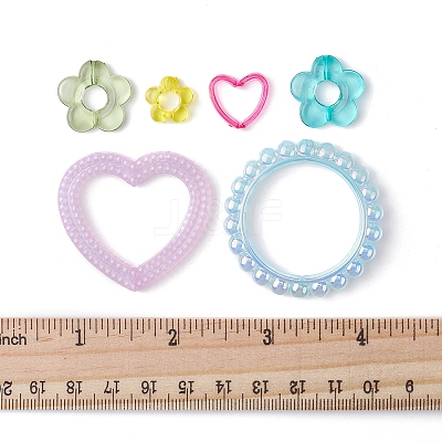 60Pcs 6 Style Acrylic Bead Frame SACR-FS0001-14-1