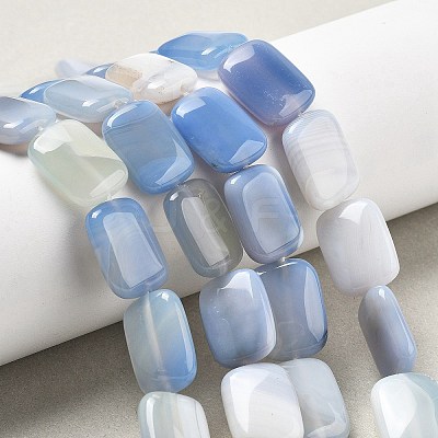 Natural Banded Agate Beads Strands G-K392-B06-13x18mm-1