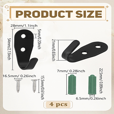 Iron Wall Mounted Coat Hook Hangers AJEW-WH0348-684-1