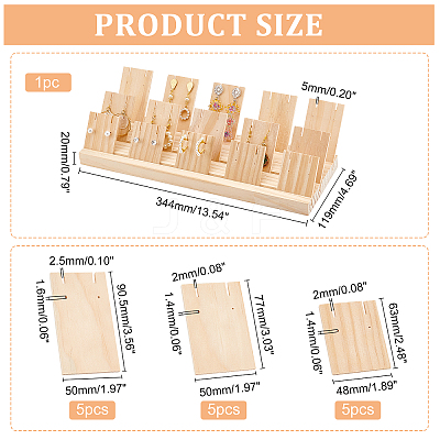 3 Rows Bamboo Earring Display Stands EDIS-WH0021-02-1