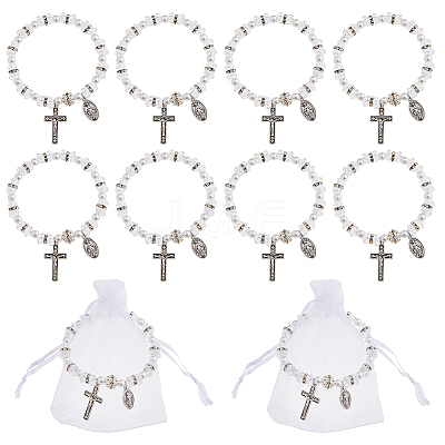 24Pcs Imitated Pearl Acrylic Beads Stretch Bracelets For Women BJEW-HS00007-1