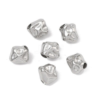 Hammered 304 Stainless Steel Beads STAS-B127-01P-03-1