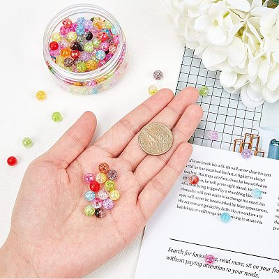 Transparent Crackle Acrylic Beads CACR-NB0001-03-1