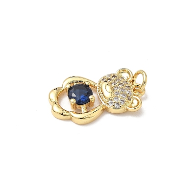 Brass Micro Pave Cubic Zirconia Pendants KK-Q068-04-1