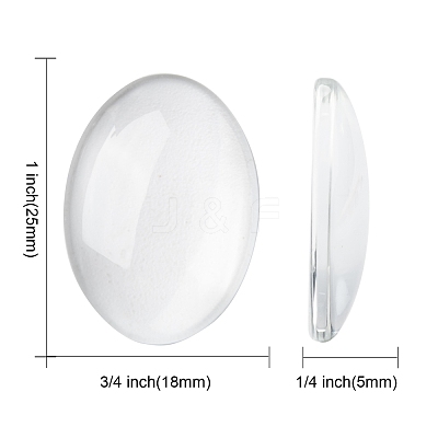 Transparent Oval Glass Cabochons X-GGLA-R022-25x18-1
