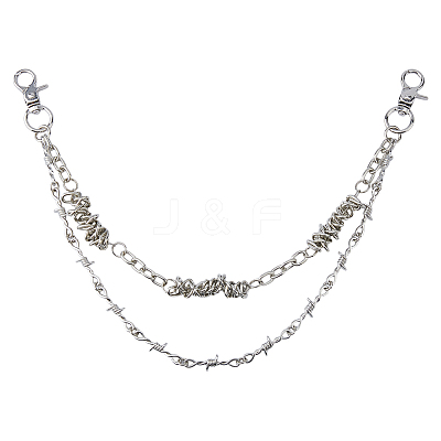 1Pc Zinc Alloy Thorn Double Layer Chain Belts for Pants HJEW-HS0001-09-1