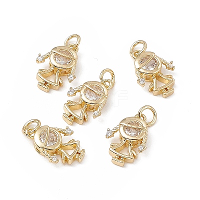 Brass Micro Pave Cubic Zirconia Pendants KK-E068-VB206-1