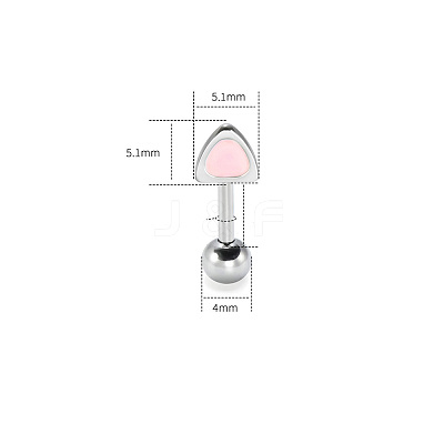 316L Surgical Stainless Steel Enamel Pink Cat Ear Shaped Cartilage Earrings for Women FS-WGA9D26-06-1
