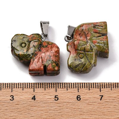 Natural Unakite Pendants G-B127-05P-12-1