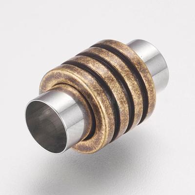 304 Stainless Steel Magnetic Clasps with Glue-in Ends STAS-F124-01AB-1