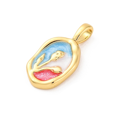 Brass Enamel Pendants KK-Z084-15G-01-1