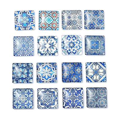 16Pcs Glass Cabochons GGLA-S059-02A-1