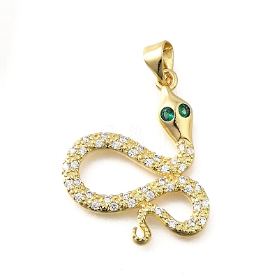 Brass Micro Pave Cubic Zirconia Pendants KK-Q066-08C-G-1
