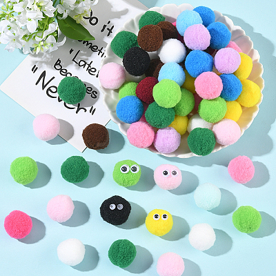 150Pcs Polyester Pom Pom Ball DIY-SC0031-32-1