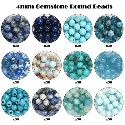 DIY Round Natural Gemstone Beads Bracelets Making Kits DIY-YW0011-83-1