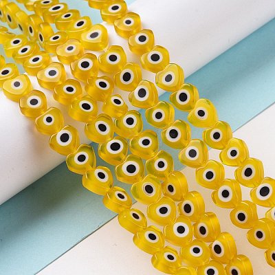 Handmade Evil Eye Lampwork Beads Strands LAMP-F023-B11-1
