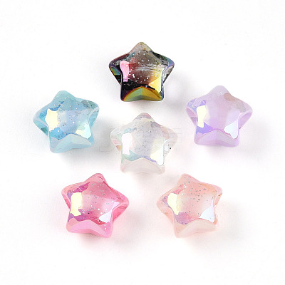 Transparent UV Plating Acrylic Beads OACR-I015-38-1