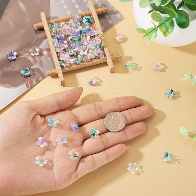 30Pcs 1 Colors Transparent Acrylic Bead Caps OACR-TA0004-43-1